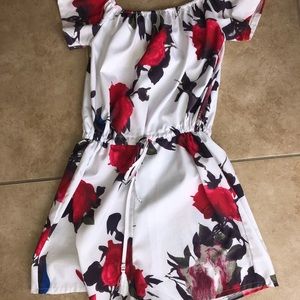 Off the Shoulder Floral Romper